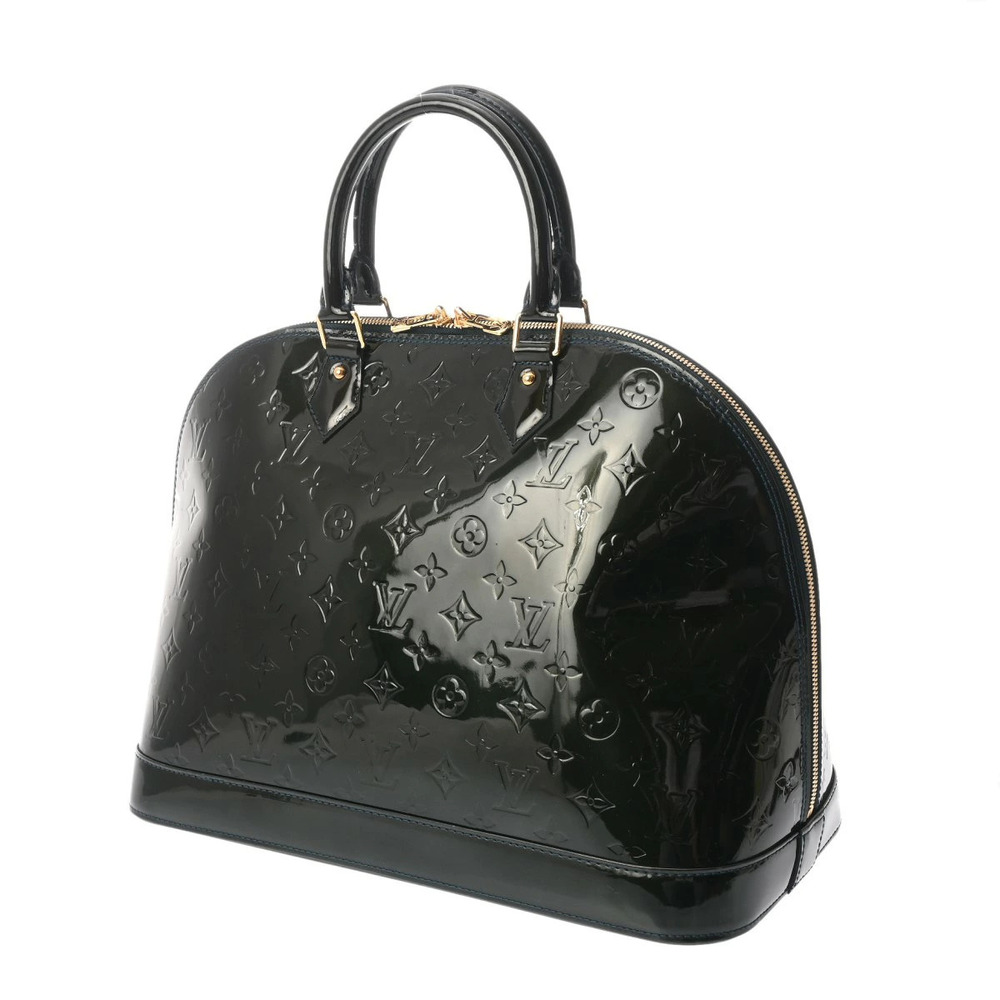 Louis Vuitton Alma Handbag Nuit Blue Vernis Monogram Blue